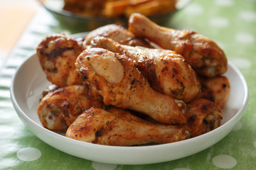 Grilled spiced drumsticks