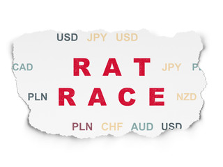 Finance concept: Rat Race on Torn Paper background