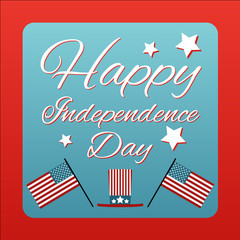 Happy 4 th of July card United States of America. Happy independence day USA poster. Vector illustration.