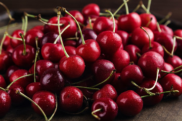 Dark red cherries