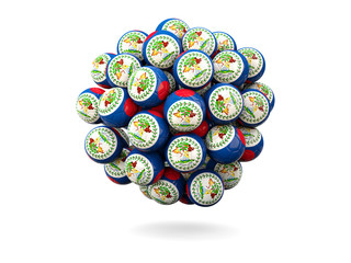 Pile of footballs with flag of belize