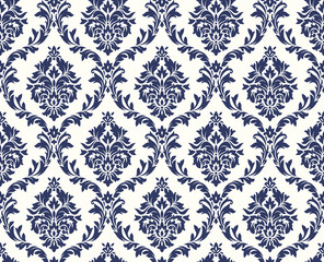 Vector seamless floral damask pattern