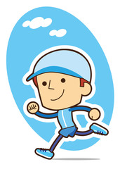 爽やか　元気に走るお兄さん