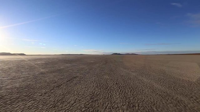 El Mirage Mojave desert dry lake car mount drivng time lapse.