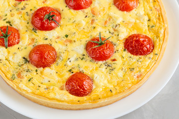 Traditional tomato quiche