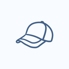 Baseball hat sketch icon.