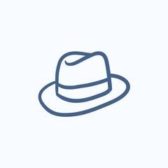 Fedora hat sketch icon.