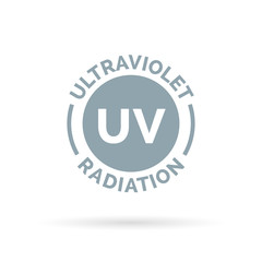 UV rays icon design. Ultraviolet radiation symbol. UV SPF harmful skin cancer causing rays of light. Vector illustration.