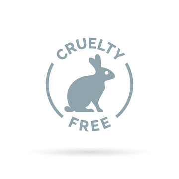 Animal cruelty free icon design. Product not tested on animals sign with rabbit silhouette symbol. Vector illustration.