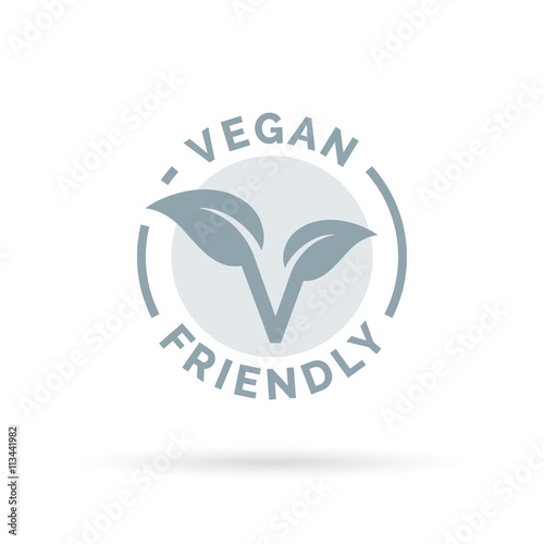 "Vegan friendly icon design. Vegan concept sign. Vegan leaf symbol