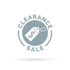 Special clearance sale promo sign with discount dollar tag icon. Vector illustration.