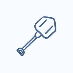 Shovel sketch icon.