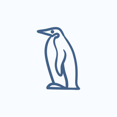 Penguin sketch icon.
