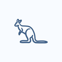 Kangaroo sketch icon.