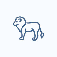 Lion sketch icon.