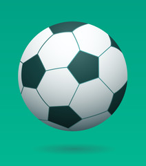 Soccer Ball Hovering in front of Green Background