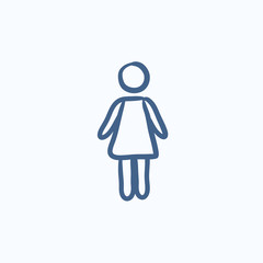 Obraz premium Business woman sketch icon.