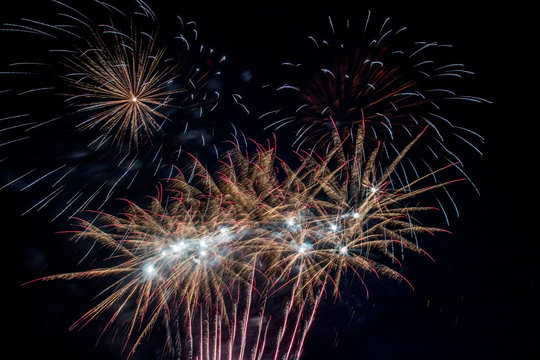Closeup of fireworks