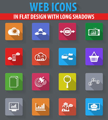 Data analytic and social network icons set