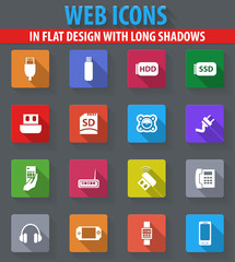 Devices icons set