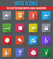 Food and kitchen icons set