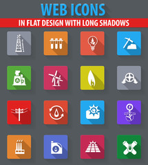 Oil industry icons set