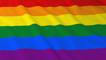 Gay Pride Flag HD Background - Rainbow Flag 3D Illustration