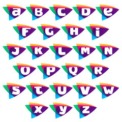 Alphabet logo in triangle intersection icon.