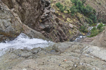Mountain and waterfall