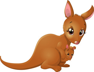 Kangaroo with baby
