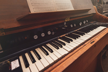 Fototapeta na wymiar Broken antique piano