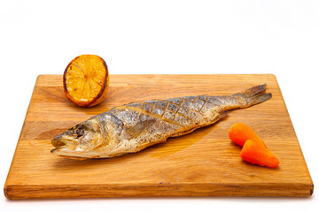 Roasted sea bass with lemon