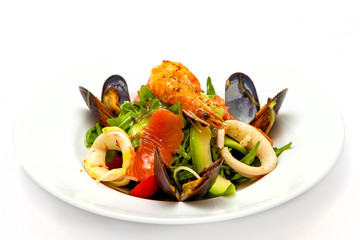 seafood salad and avocado
