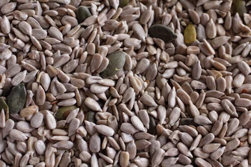 Deurstickers seed mix, sunflower seeds, pumpkin seeds, linen seeds © Jane Doe