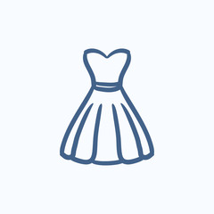 Dress sketch icon.