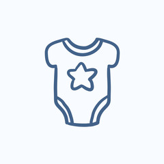 Baby short-sleeve bodysuit sketch icon.