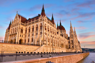 Fototapeta na wymiar The picturesque landscape of the Parliament in Budapest, Hungary