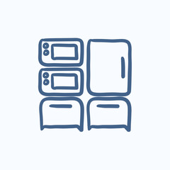 Household appliances sketch icon.