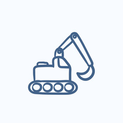Excavator sketch icon.