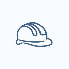 Hard hat sketch icon.