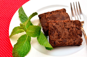 Delicious and soft fresh homemade brownie chocolate