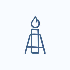 Gas flare sketch icon.