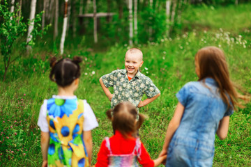Fototapeta premium Children happiness outdoors.