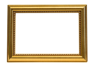 Old Antique Gold frame Isolated On White Background