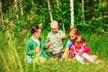 Fototapeta premium Children happiness outdoors.