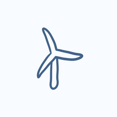 Windmill sketch icon.