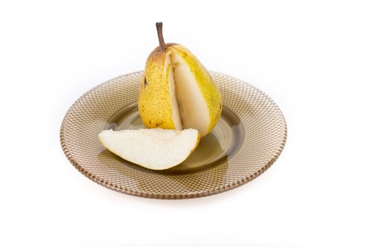 Pear on a dish