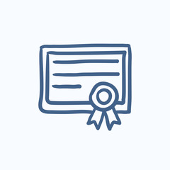 Certificate sketch icon.