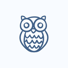Owl sketch icon.