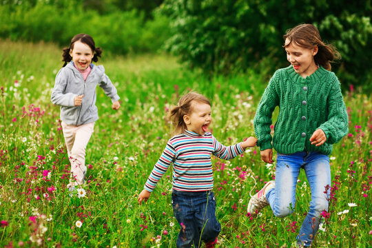 Children happiness outdoors.